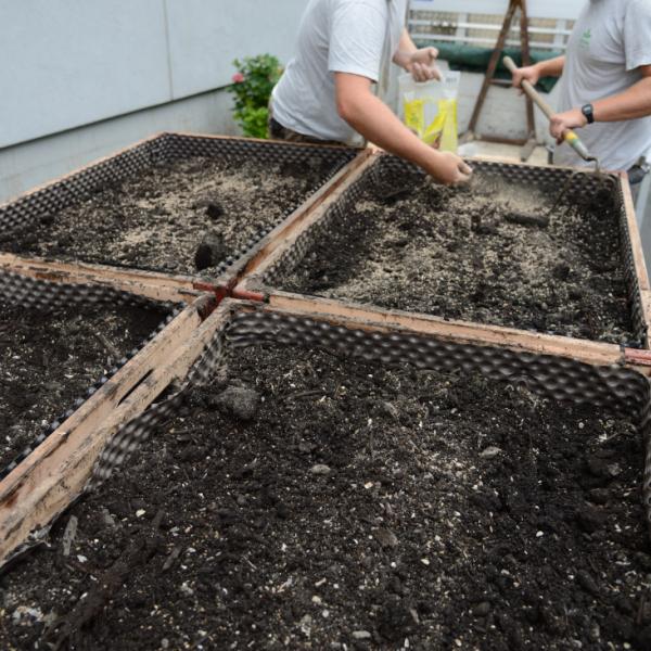 Aufstellen der Hochbeete